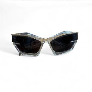 Futuristic Black and Clear Sunglasses